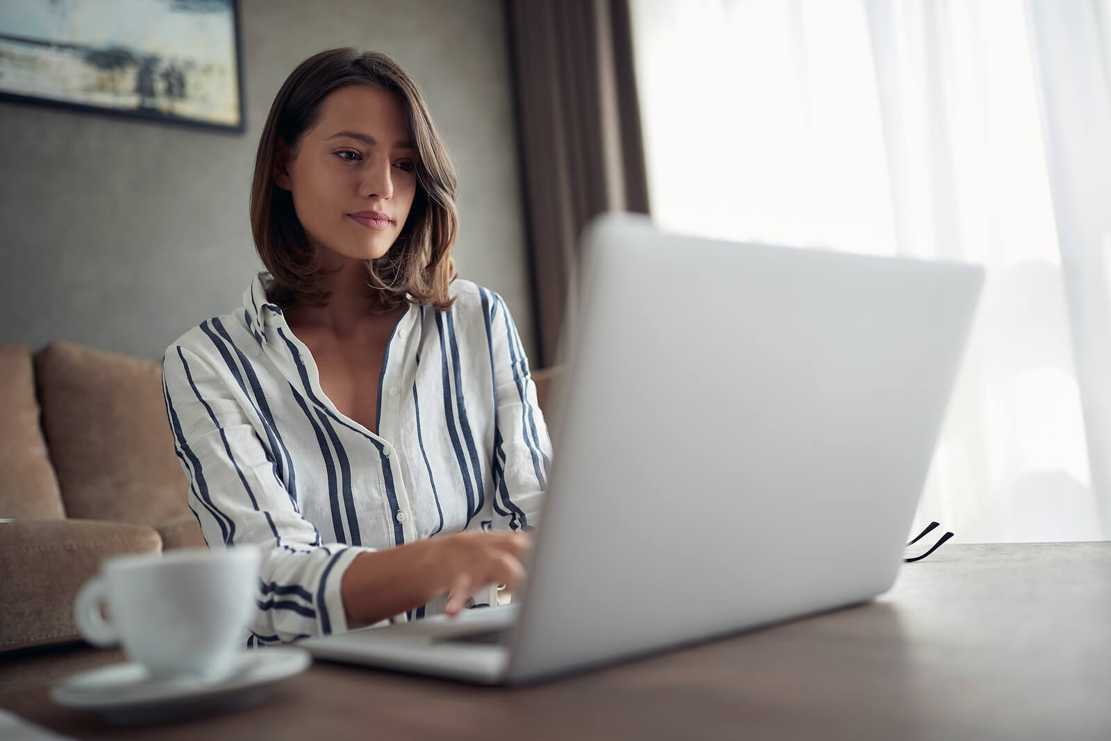 woman enjoying a work-from-home lifestyle